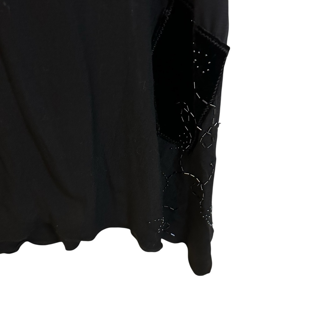 J. Jill black sleeveless beaded dress with velvet accents Size 16 - Picture 10 of 16